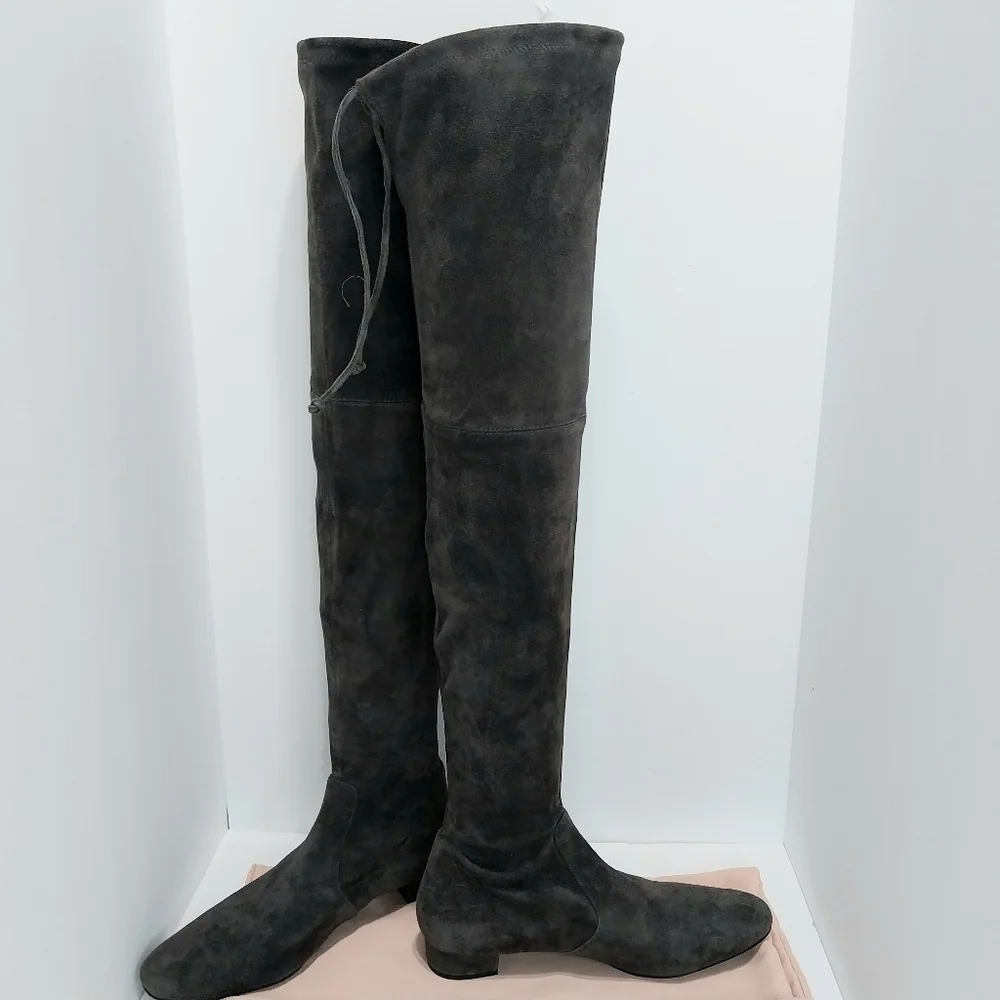 Stuart Weitzman Lowland Over-The-Knee Suede‎ Boots, Size 8.5|EUR 39